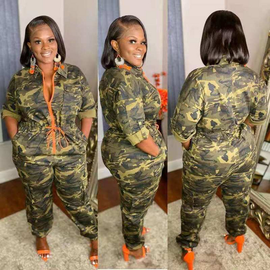 CAMO PLUS SIZE JUMPSUIT