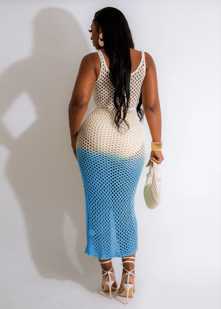 HAND KNITTED VEST BEACH SKIRT