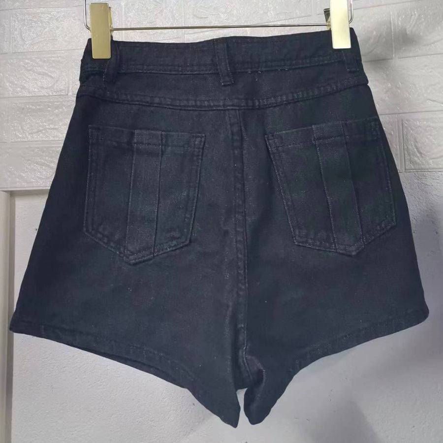 A-LINE HIGH WAIST IRREGULAR DENIM SKORT