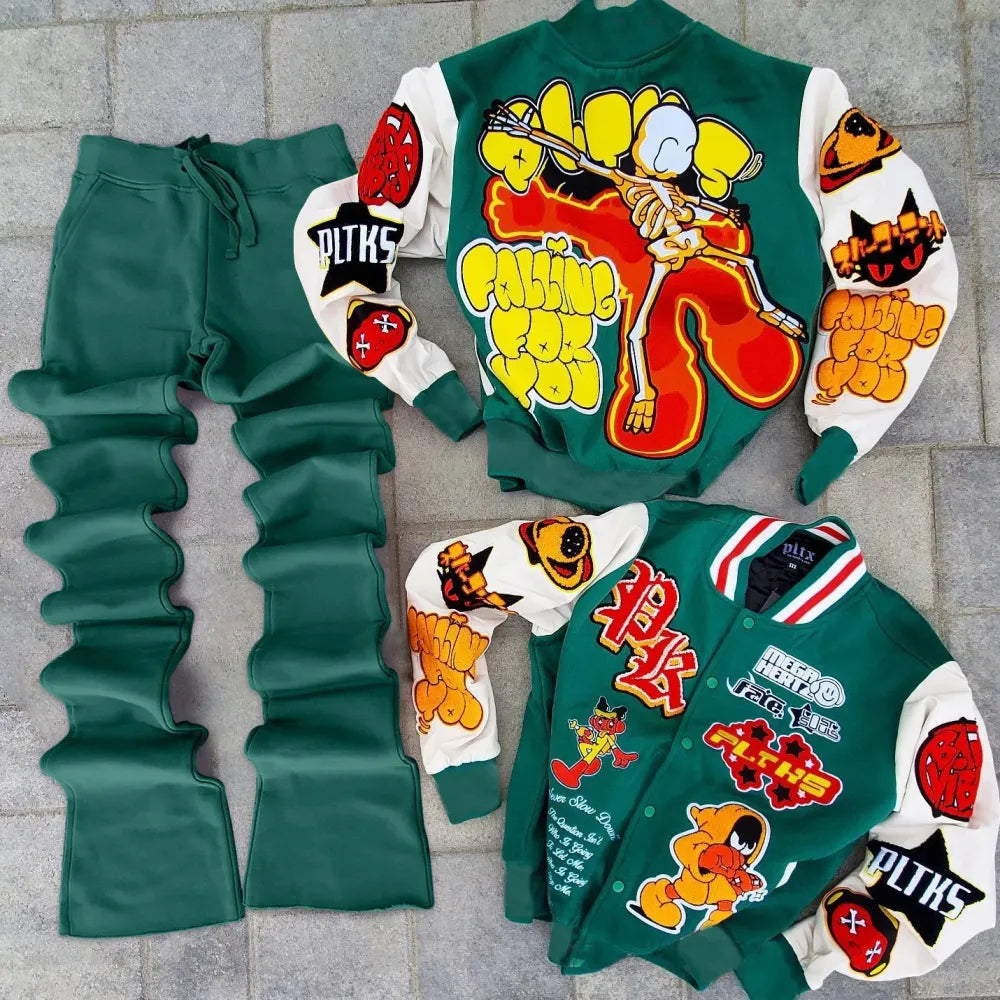 MENS GRAPHIC JACKET AND PANTS SET