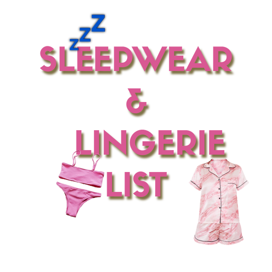 SLEEPWEAR & LINGERIE VENDOR LIST