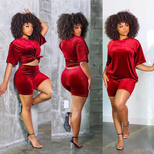 2PC VELVET CASUAL SET - K-ELLE BEAUTY BOUTIQUE